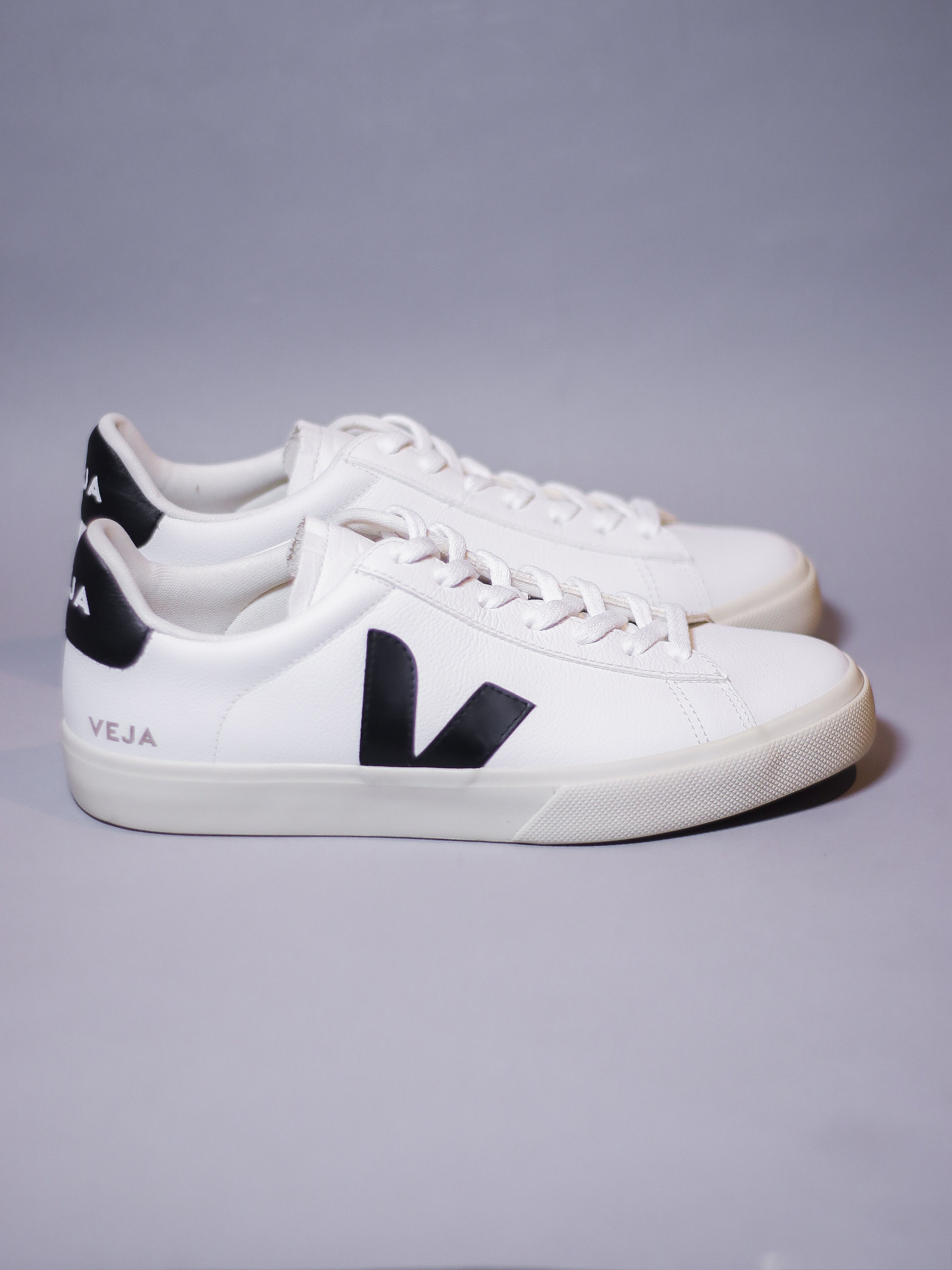 Calzado VEJA CAMPO LEATHER WHITE BLACK