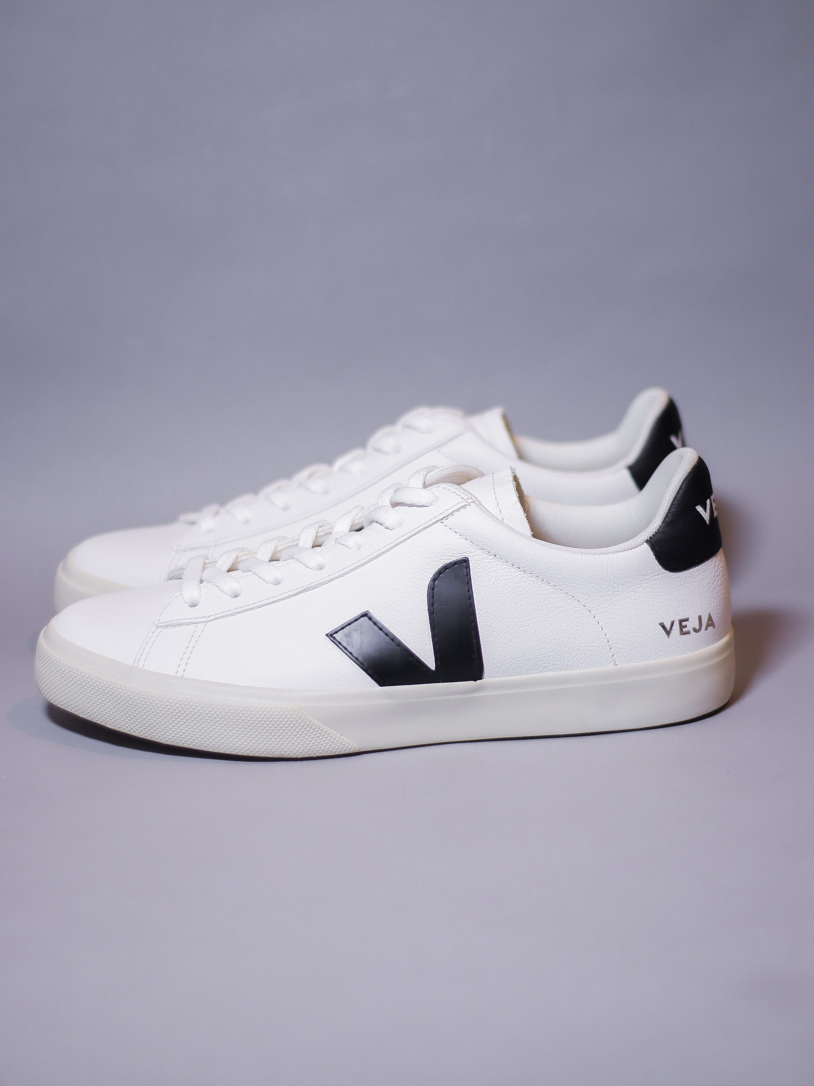 Calzado VEJA CAMPO LEATHER WHITE BLACK